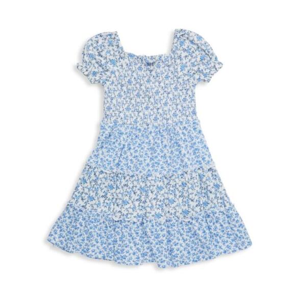 POLO RALPH LAUREN Little Girl's Floral Tiered Dress Size 3 Squareneck Short puff - Picture 1 of 7